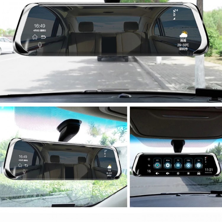 Camera auto, martor trafic, in oglinda retrovizoare fata si marsarier, 10" - Autoecho