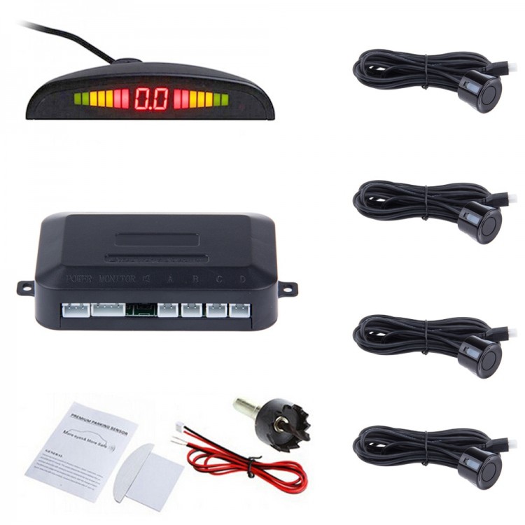 Car parking sensor kit with display and sound alarm