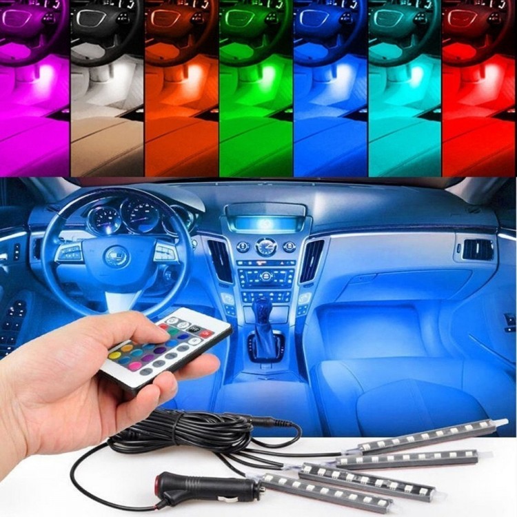 Lumini ambientale RGB, auto, LED, cu App