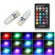 2pcs T10 W5W LED Car Lights LED Bulbs RGB With Remote Control